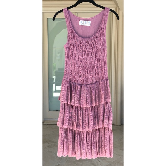 Free People Dresses & Skirts - Free People Mauve Stretch Lace Dress sz S